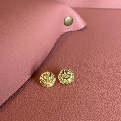   Original bent 1/4 Lira Earrings (Medical Closure)