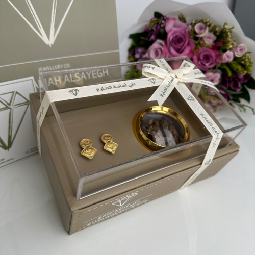   Double bent 1/4Lira Earrings